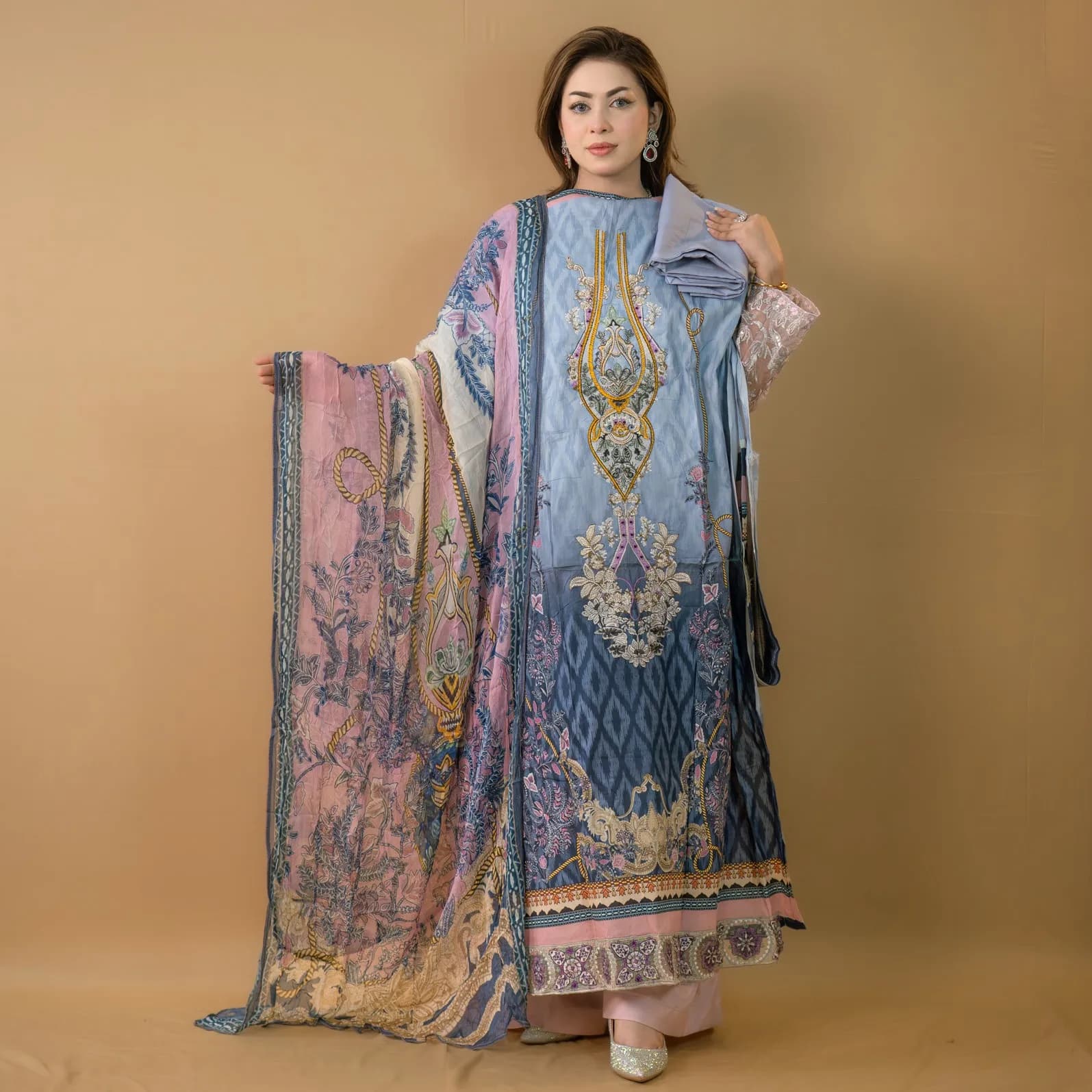 Unstitch Stitch Embroidered & Printed Salwar Kameez Suit C-11705 