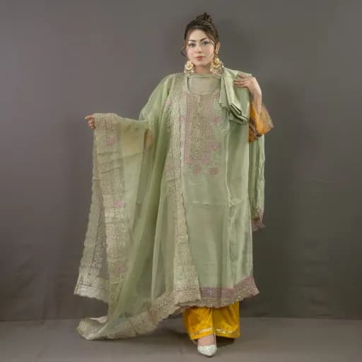 Unstitch Embroidered Muslin salwar Kameez C-11651 
