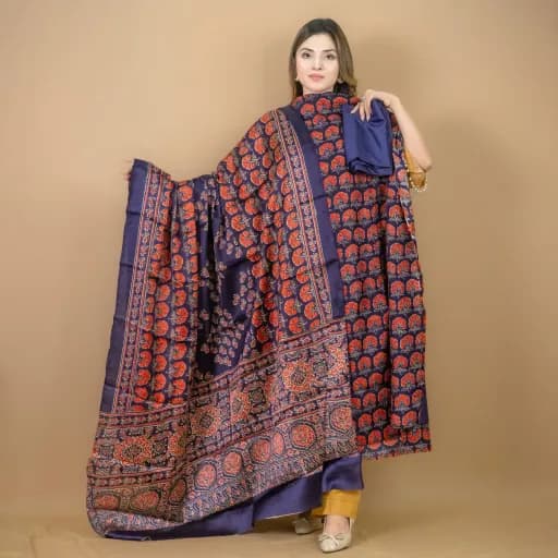 Violet Unstitch Printed Silk Salwar Kameez C-12046 